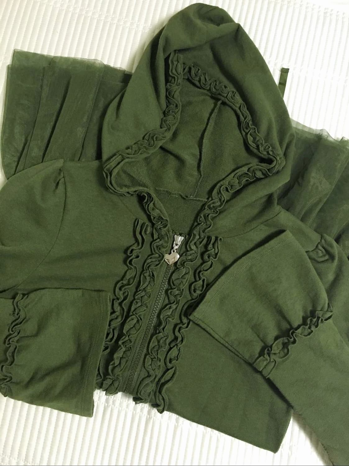 빈티지 레이스 프릴 후드집업 대장히메갸루y2k 상품이미지1