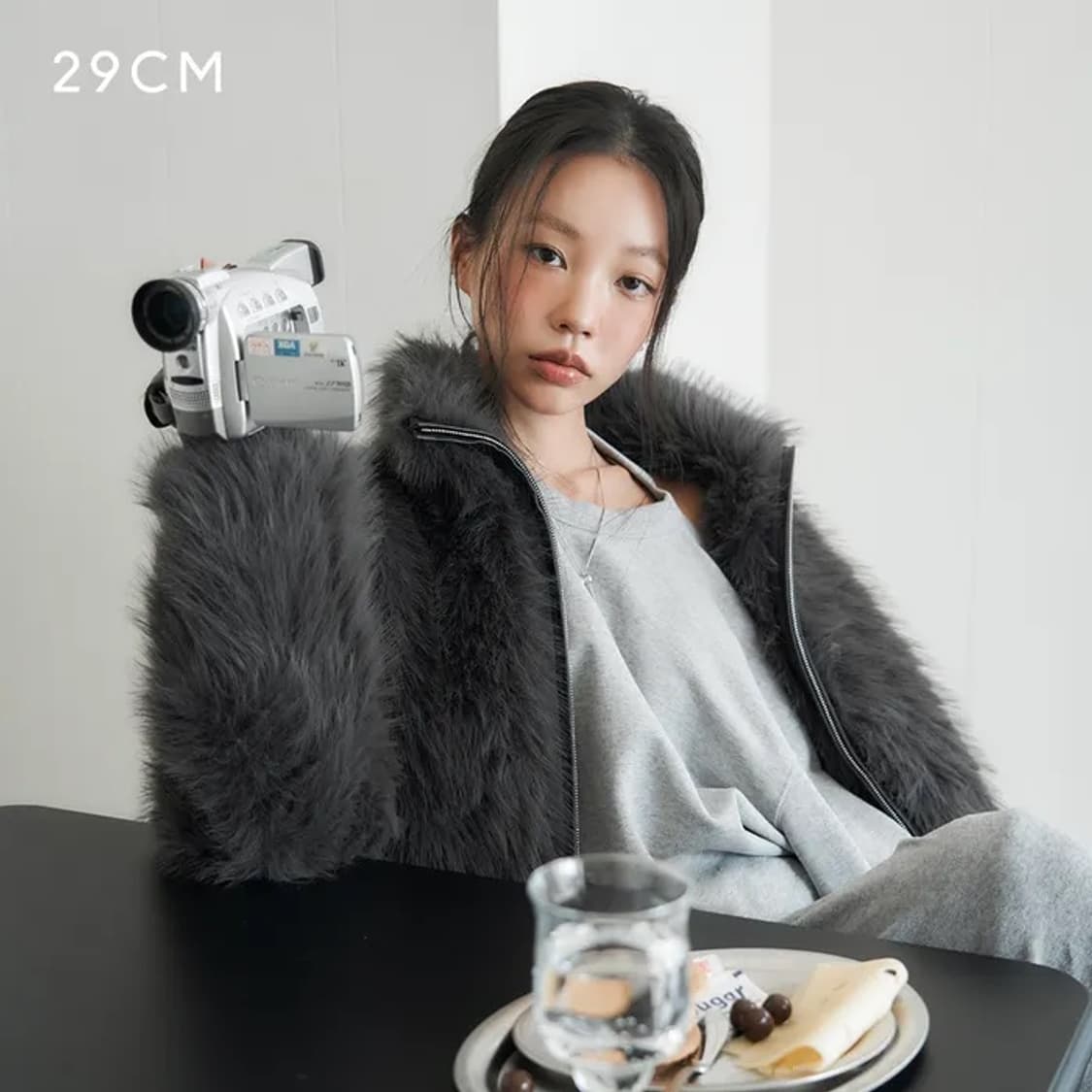 LCDC 뉴 퍼 집업 자켓 블랙 상품이미지1