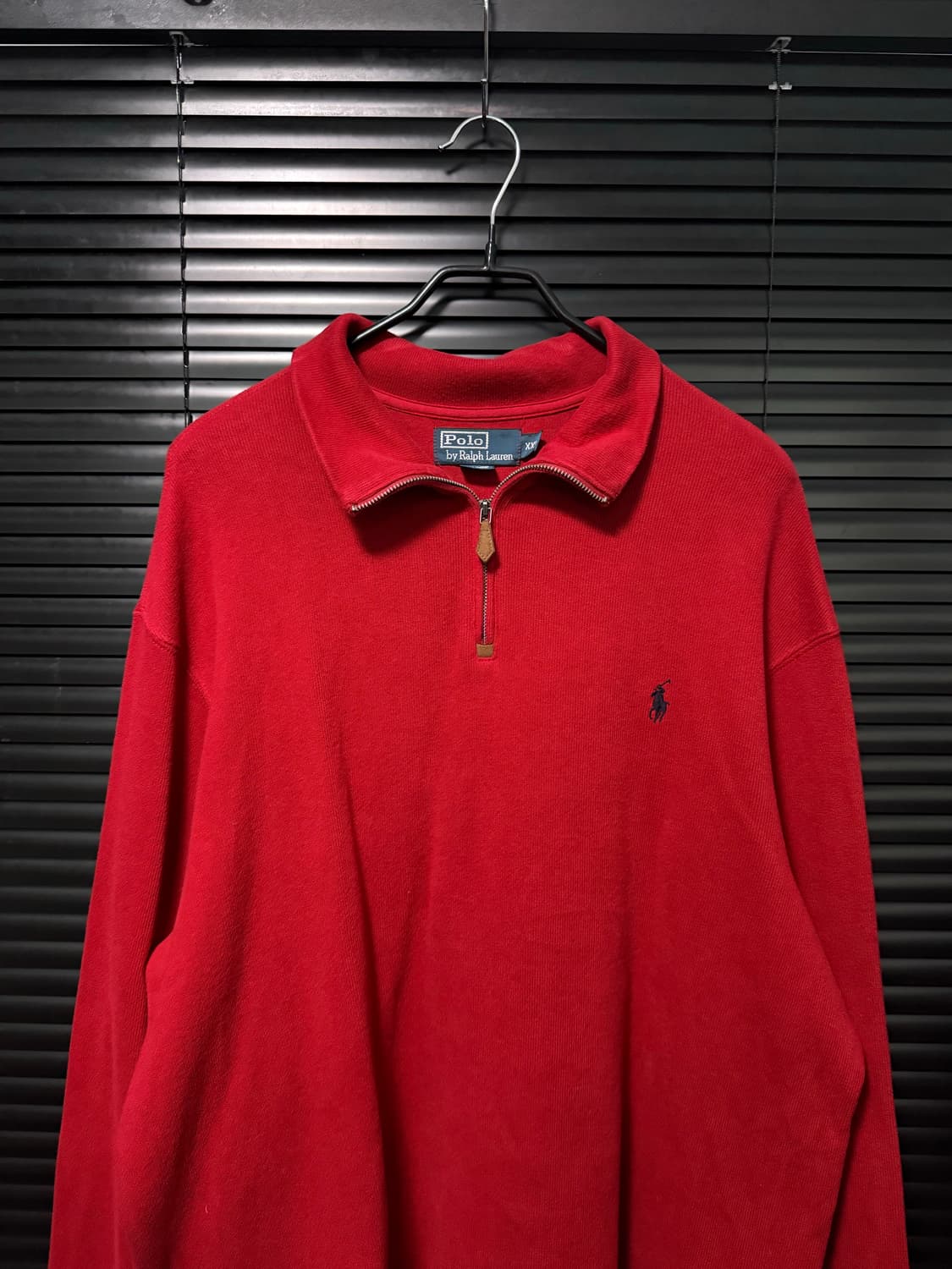 폴로 랄프로렌 레드 빨강 반집업 니트 2XL XXL 110 큰옷 긴팔 상품이미지1