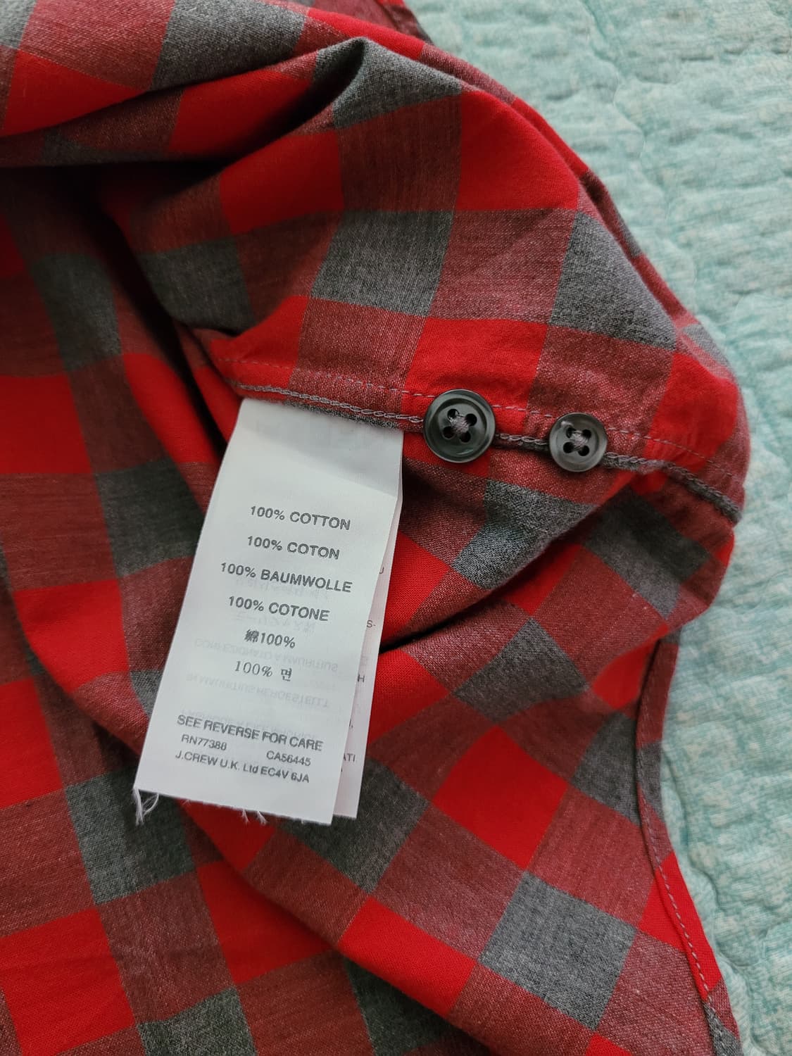 제이크루 J crew. 레드블록 체크셔츠. XL 105사이즈 상품이미지8