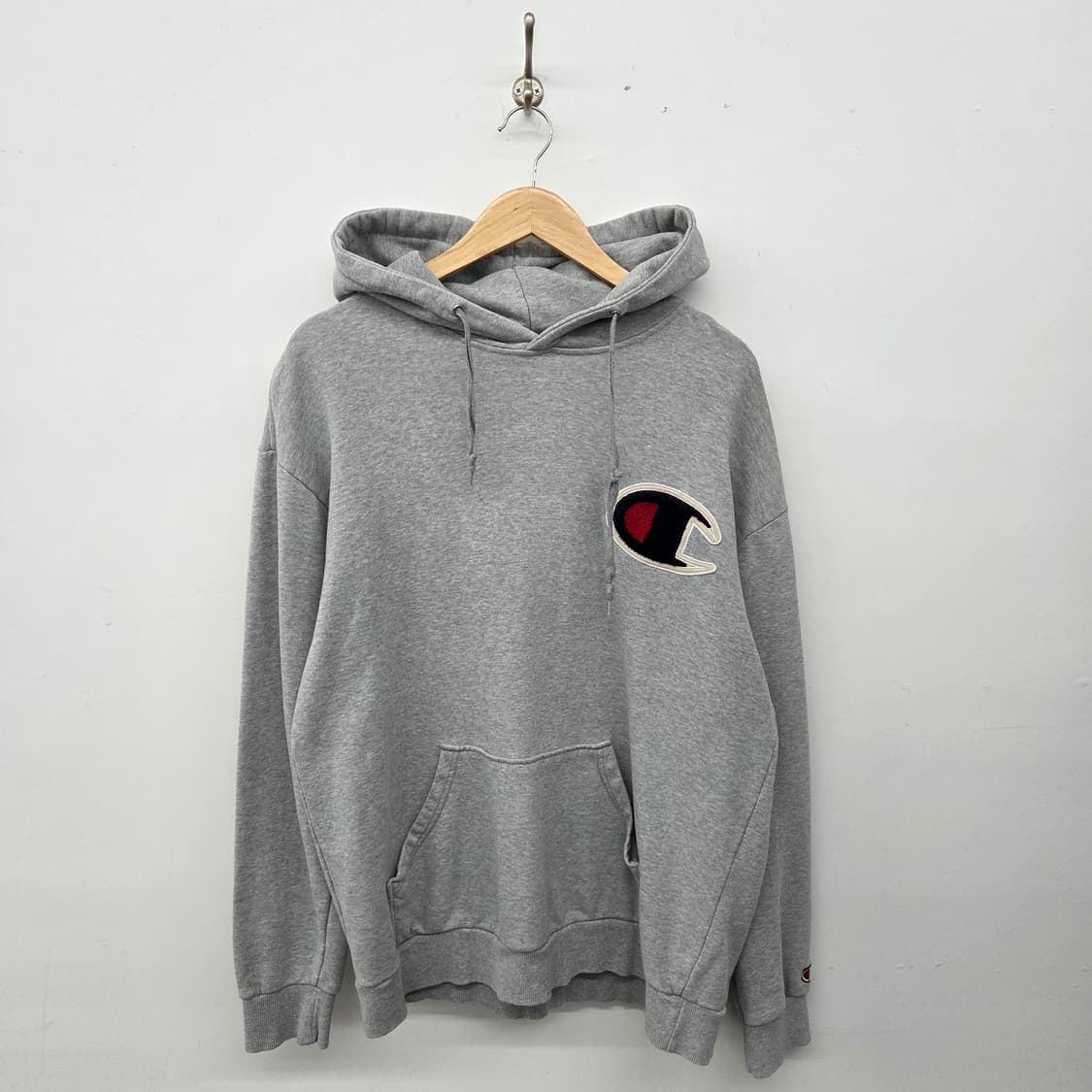 챔피온 빅로고 후드티 회색 남XL 상품이미지1
