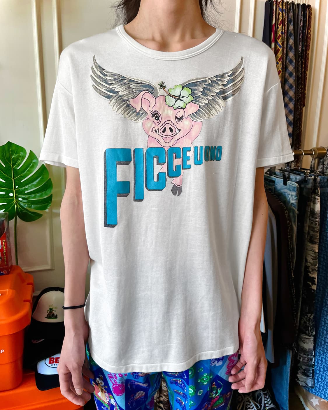 1990s Konishi Yoshiyuki Pig 1/2 T-Shirt 상품이미지2