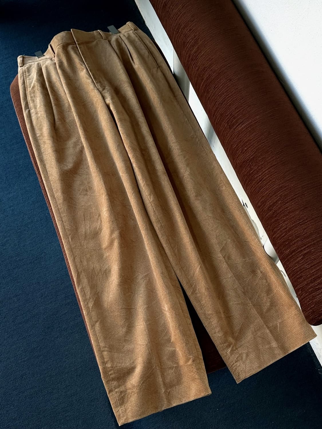 Cord design 2 tuck wide pants 상품이미지3