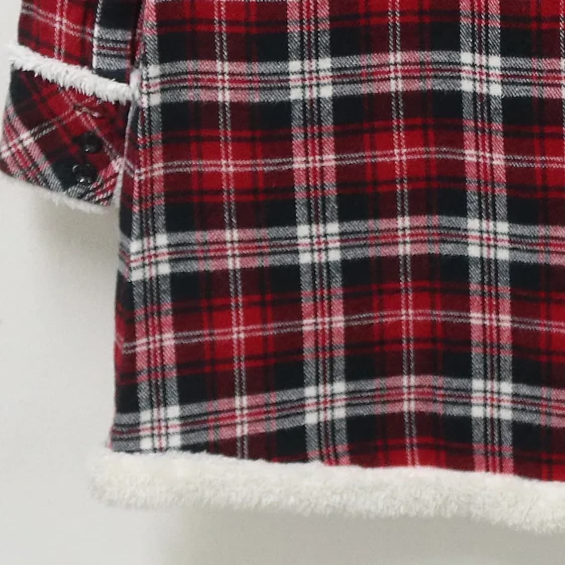 코르자 뽀글이 후드 체크 자켓 61502 상품이미지5