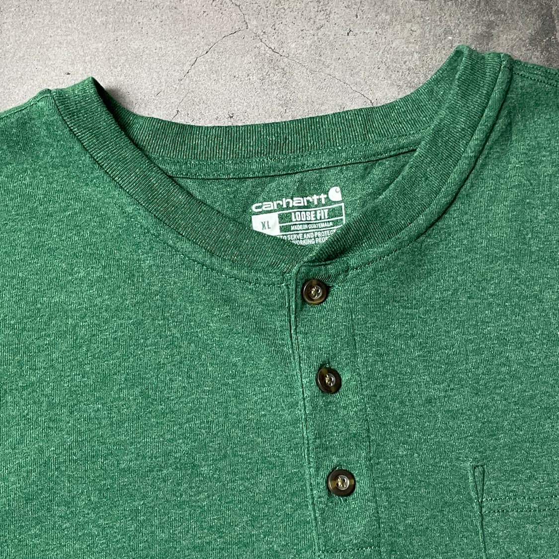 CARHARTT 칼하트 K128 그린 헨리넥 긴팔 티셔츠 A00952 상품이미지2