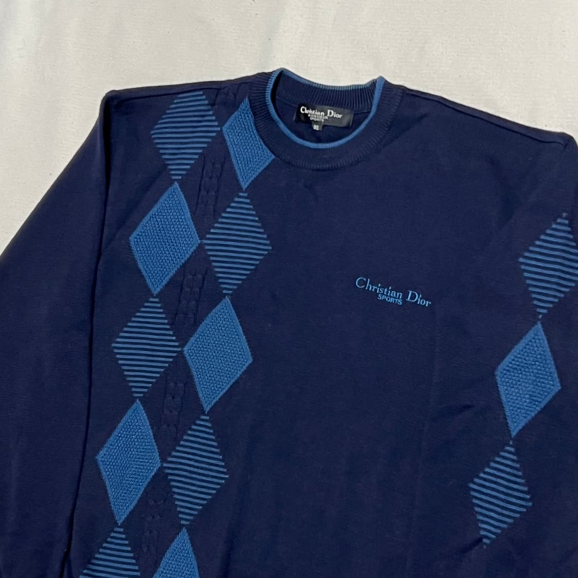 95 크리스찬 디올 아가일 패턴 네이비 울 니트 상품이미지1