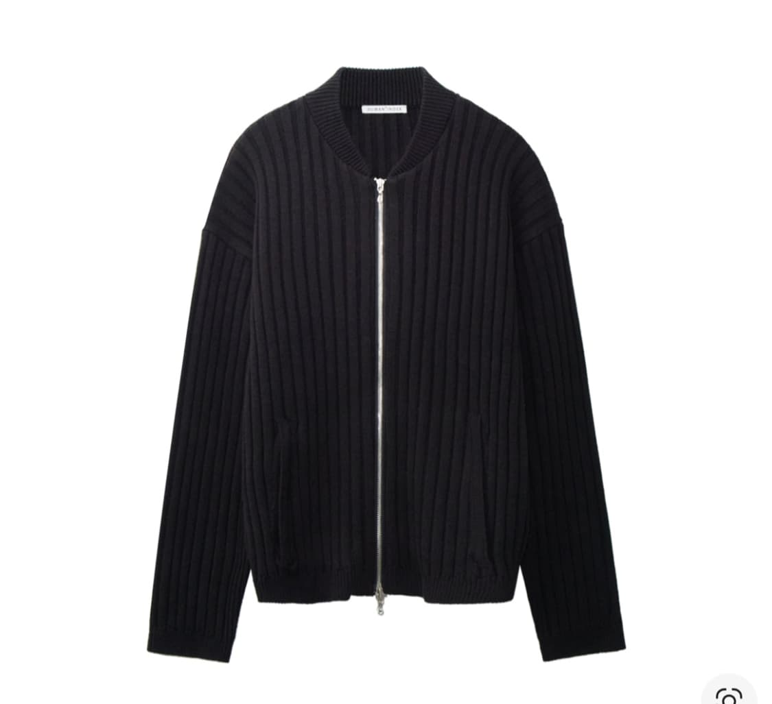 3) 폴리테루 휴먼인덱스 휴먼 니트 집 업 블랙 상품이미지1