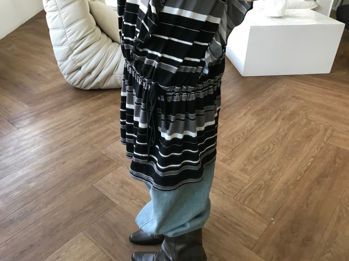 vintage stripe pattern one-piece 상품이미지6