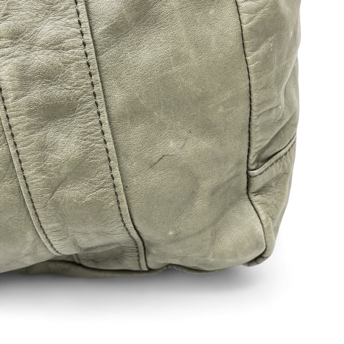 요지 야마모토 와이즈 송아지 가죽 토트백 카키 상품이미지7