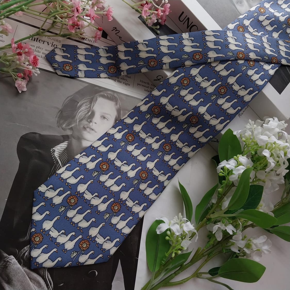 뷰포트(타이랙)  블루 오리 모티브 넥타이 9.7cm A등급 K2313
 상품이미지4