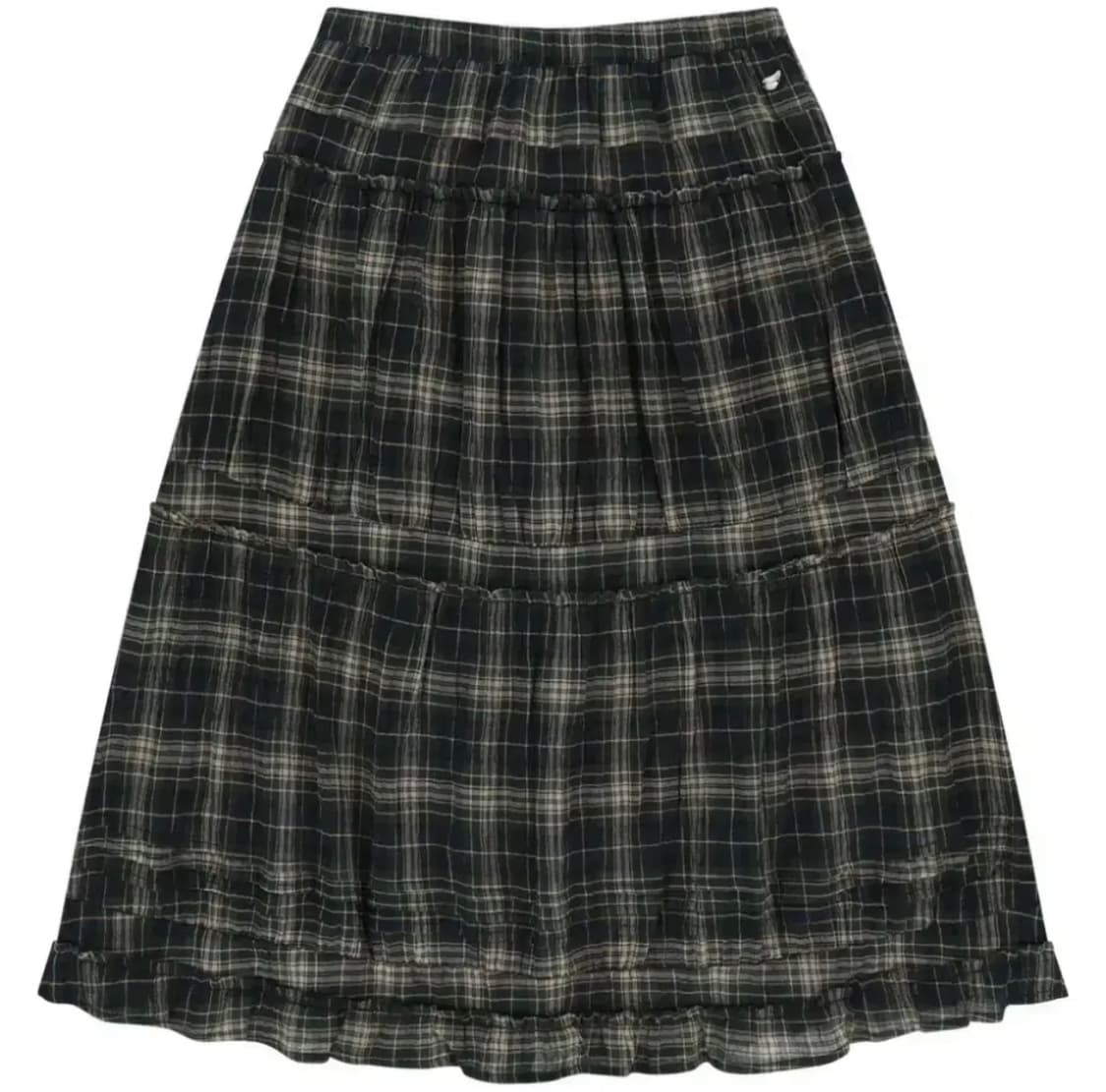 코이세이오 셔링 미디 스커트 체크 상품이미지1