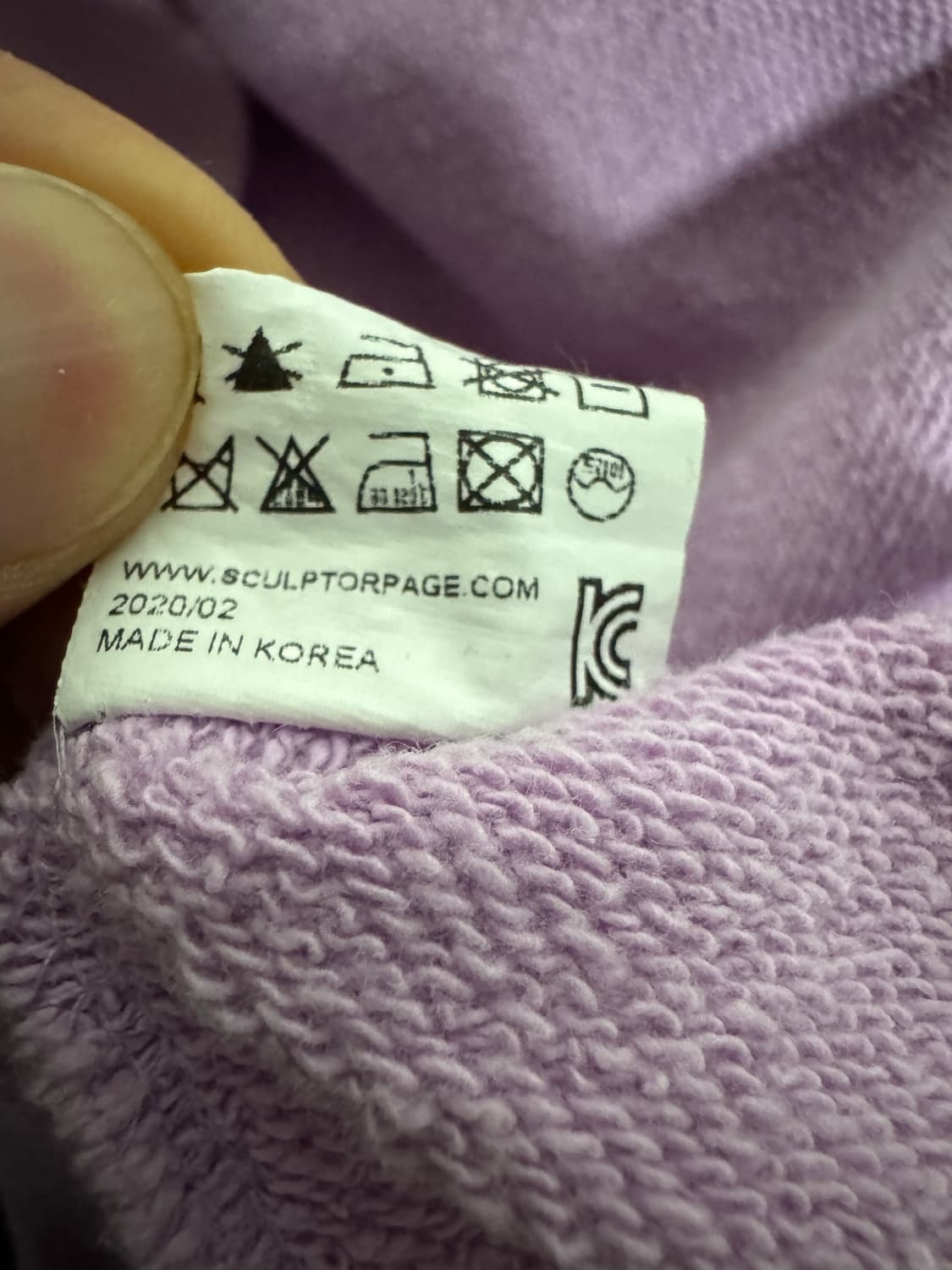 남녀공용 스컬프터 스노우 워시 라벤더 오버핏 맨투맨 상품이미지4