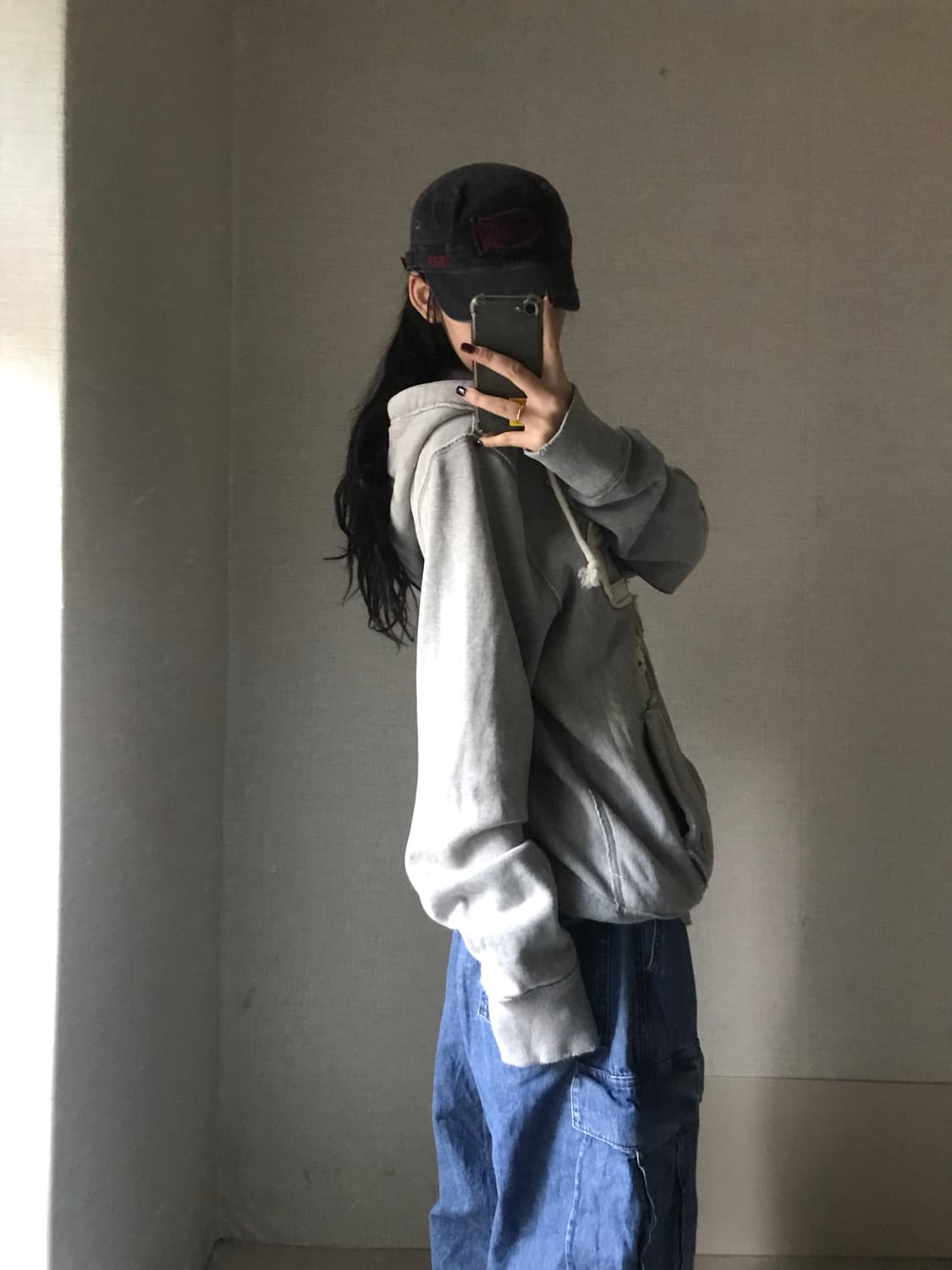 아베크롬비 그레이 오버핏 후드집업 상품이미지5