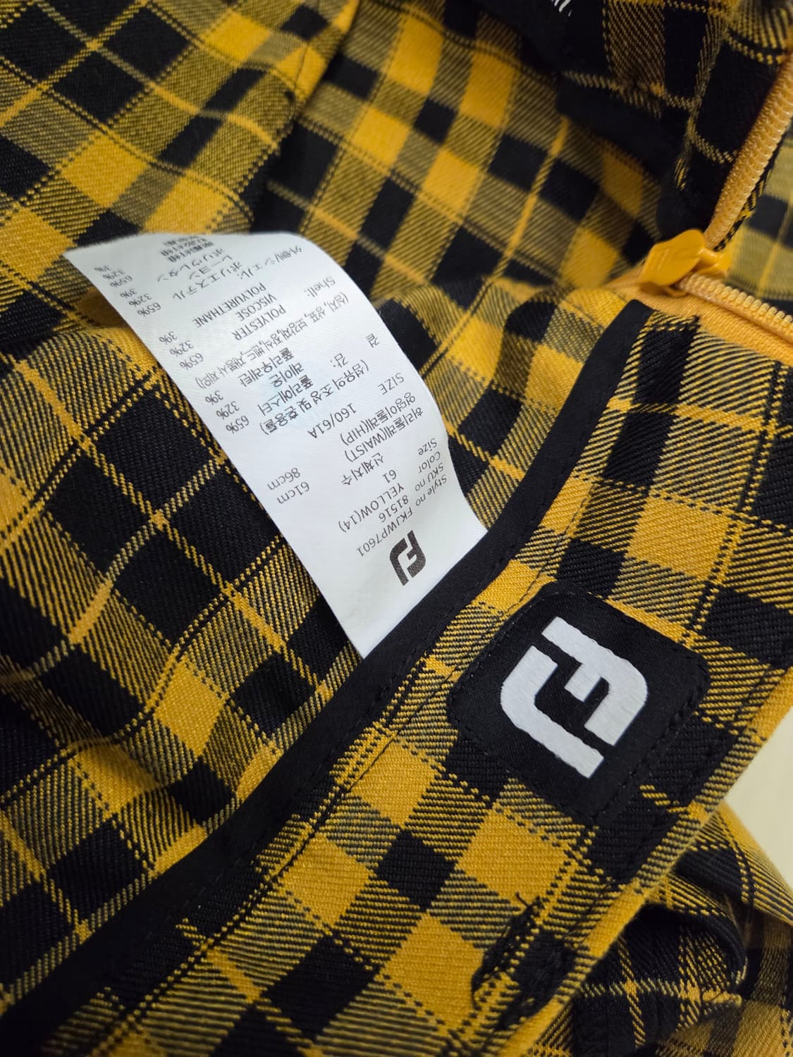 FJ 골프웨어 옐로우 체크 셔츠 자켓/스커트 세트 상품이미지7