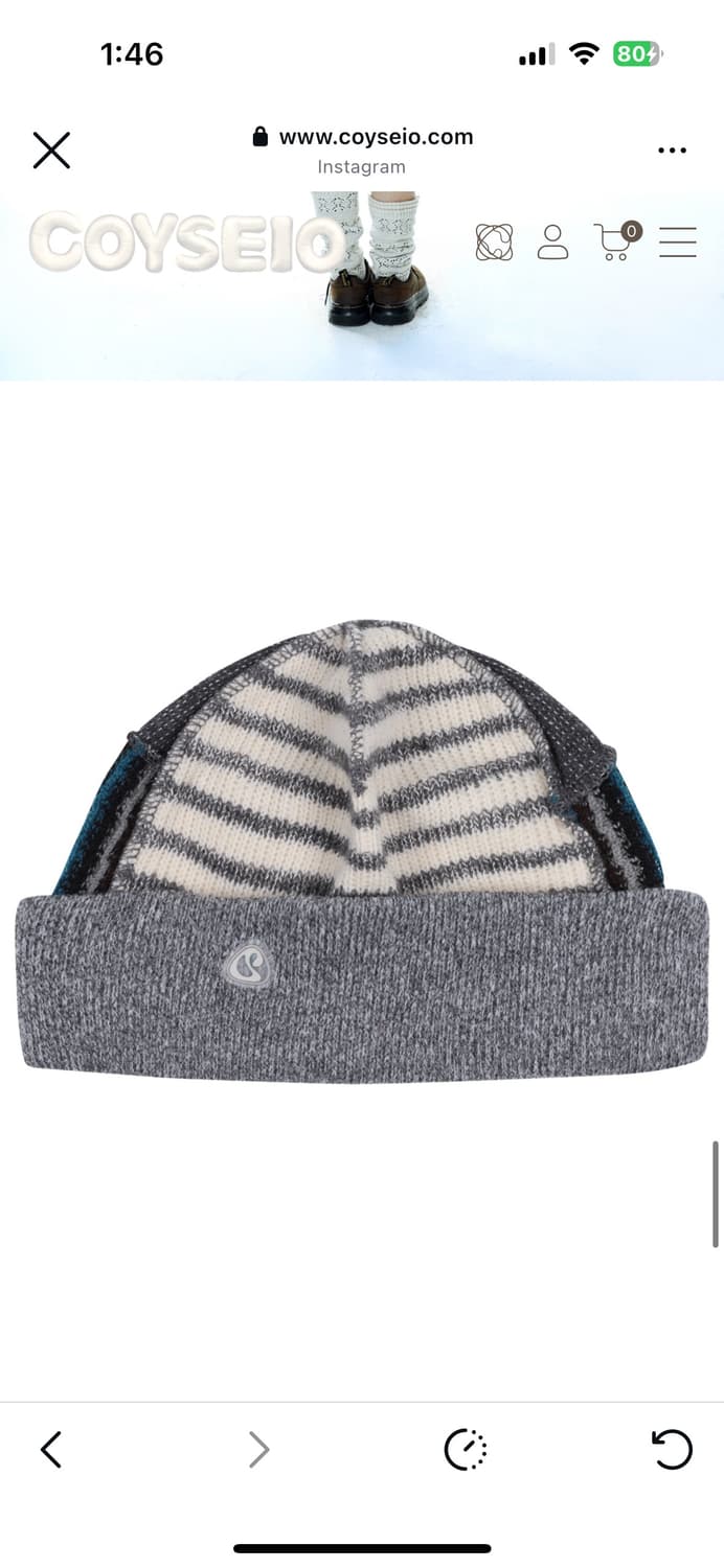 Coyseio PATCHWORK BEANIE GREY 상품이미지3