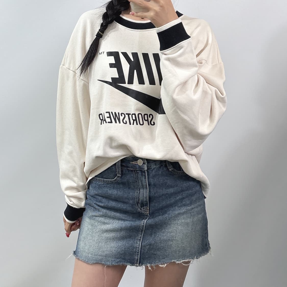 나이키 크롭 맨투맨 95 여성 상품이미지4