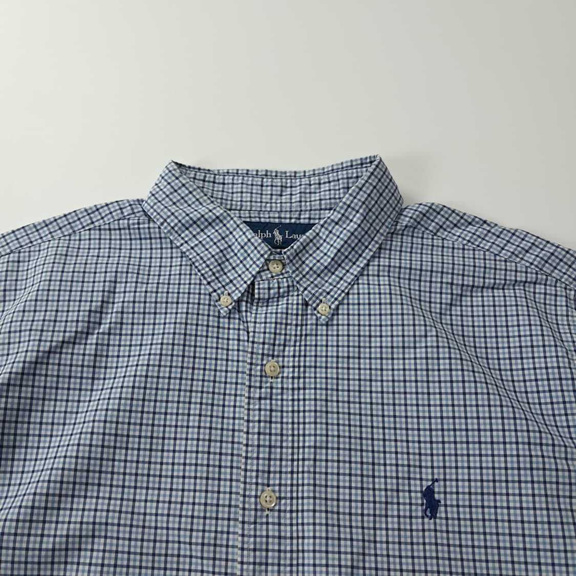 CK829 XL 폴로 00s 네이비블루 마이크로 타탄체크 반팔 셔츠 남 상품이미지2