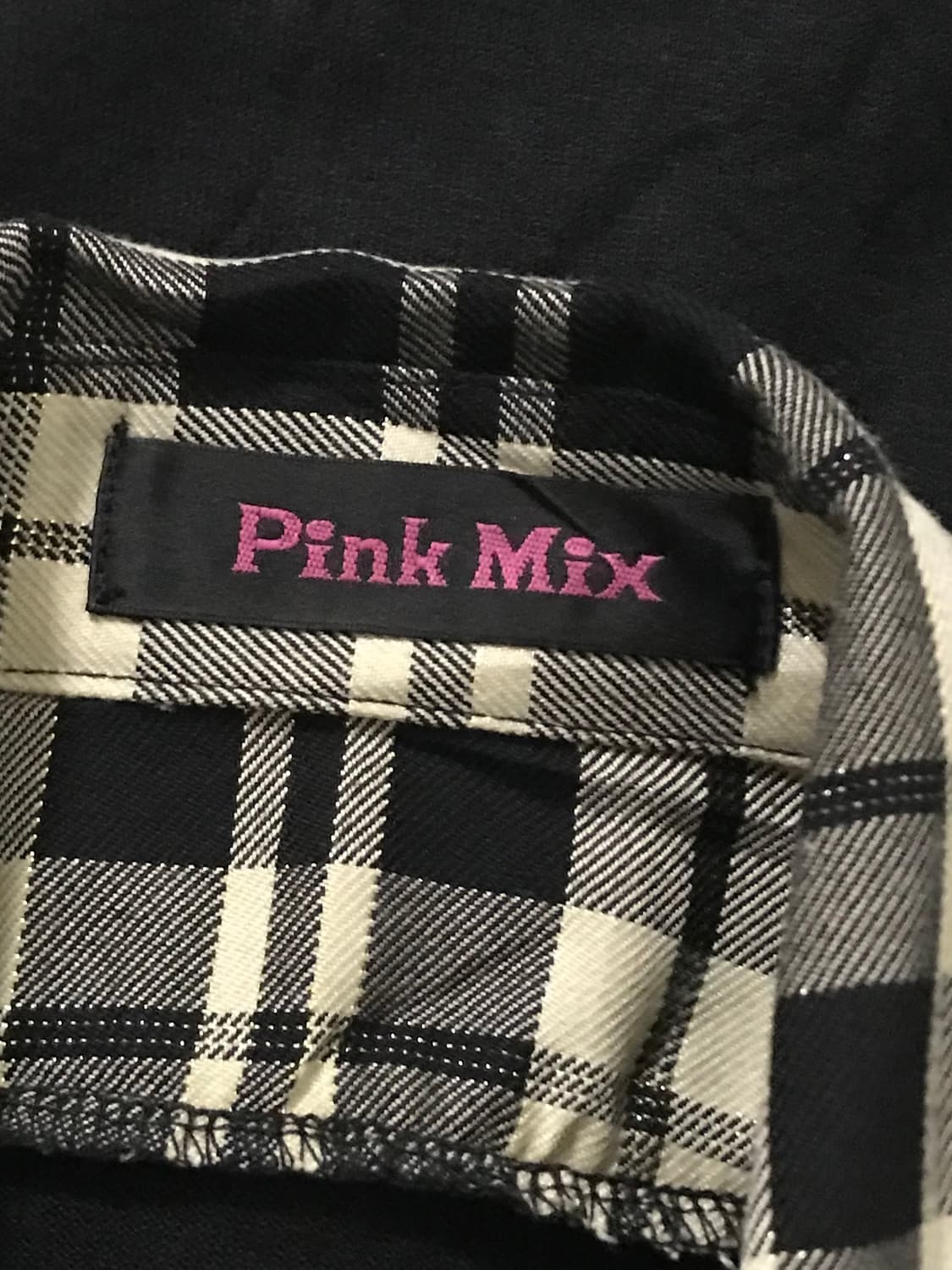 빈티지 pinkmix 핑크믹스 갸루 긱시크 리본 체크 셔츠 롱슬리브 탑 상품이미지6