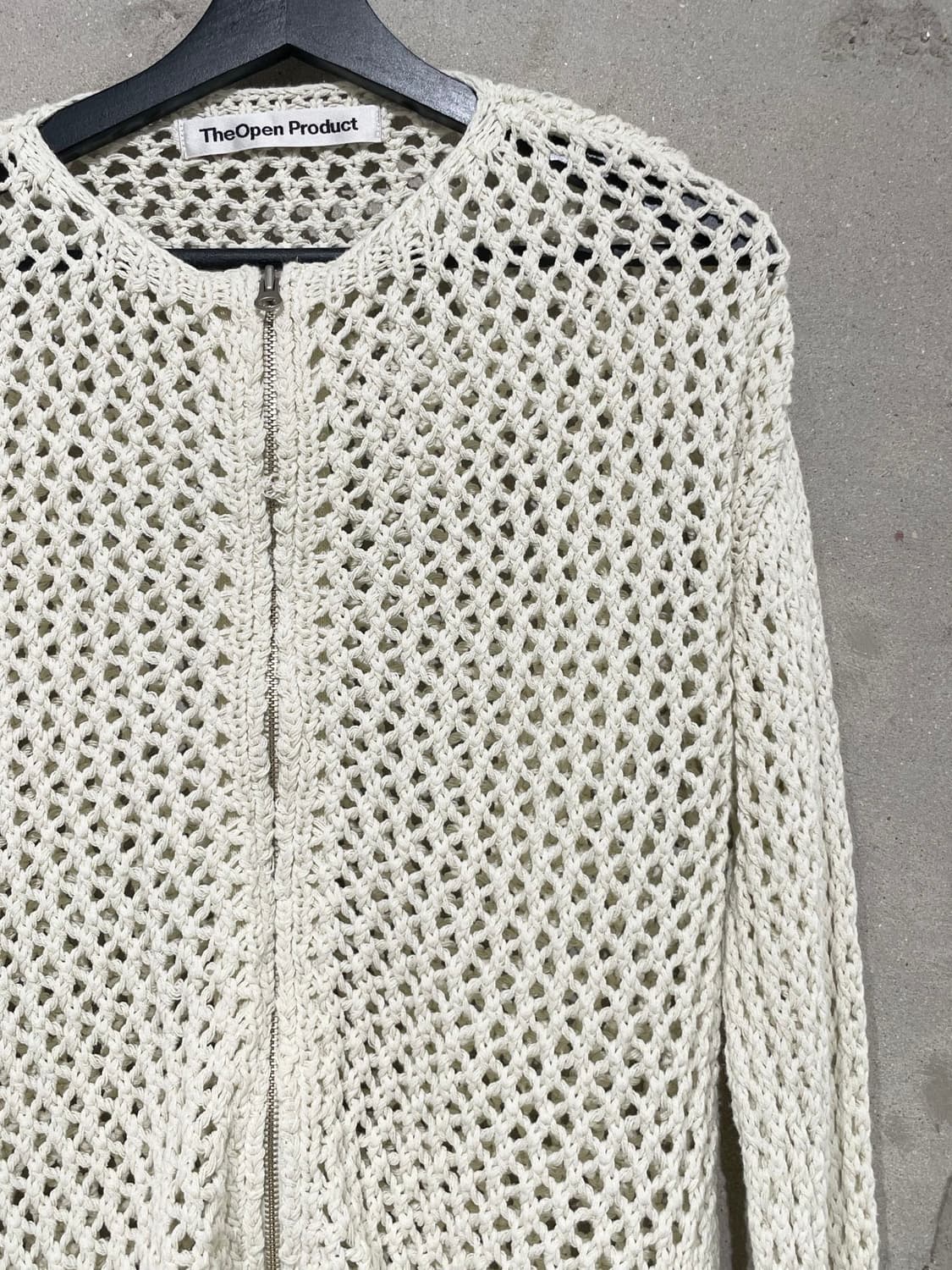 더 오픈 프로덕트 아이보리 크로셰 투 웨이 집업 가디건 상품이미지3