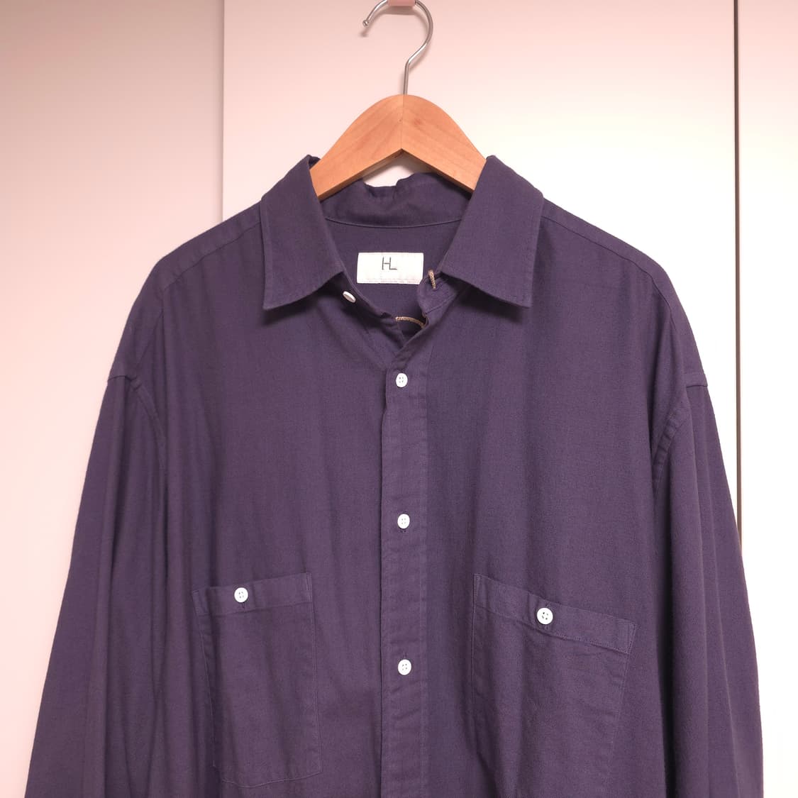 헤릴 23AW캐시미어 코튼 워크셔츠 퍼플 2사이즈 상품이미지3