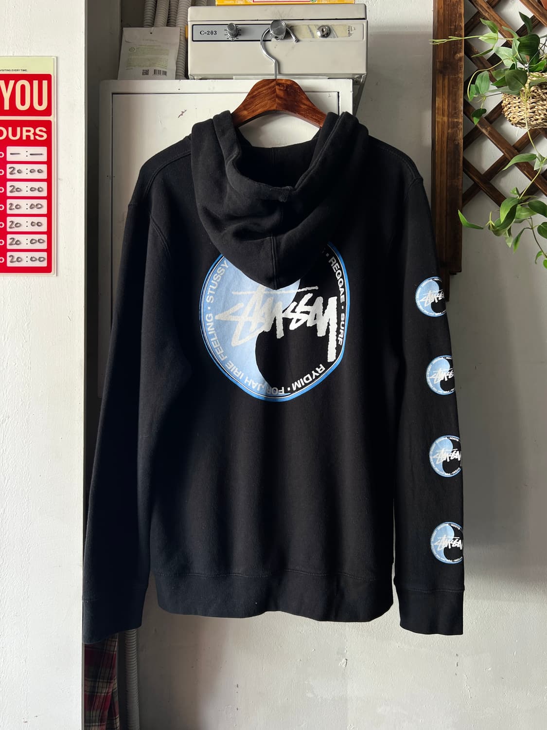 [S]Stussy USA 스투시 디자인 서핑 후드 티셔츠 상품이미지1