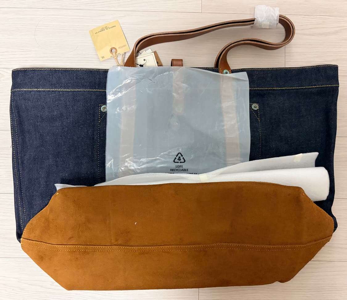 RRL 더블알엘 레더 트림 데님 토트백 상품이미지3