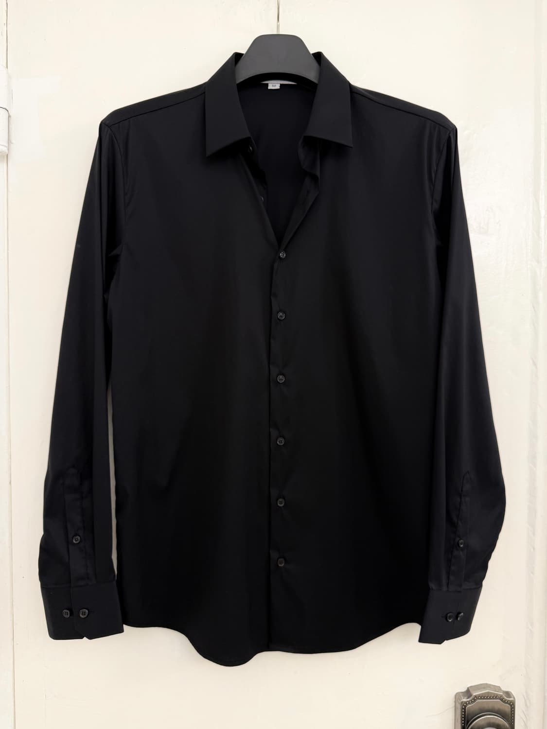 SOLID HOMME Black Stretch Dress Shirt 상품이미지1