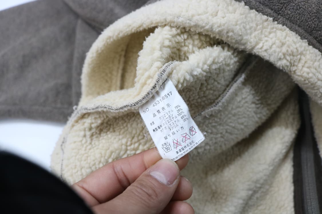 레노마 넥라인 양털 보아 퍼 배색 플리스 자켓 상품이미지10