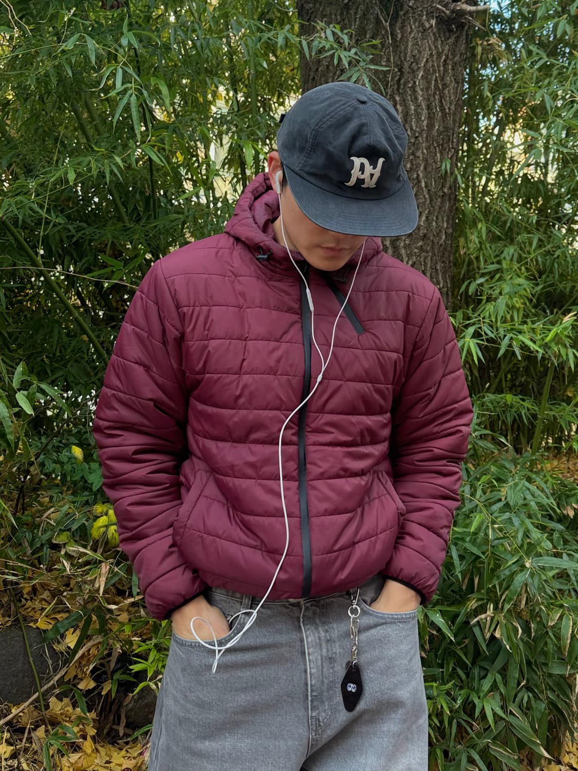 와인색(버건디) 경량패딩 상품이미지2