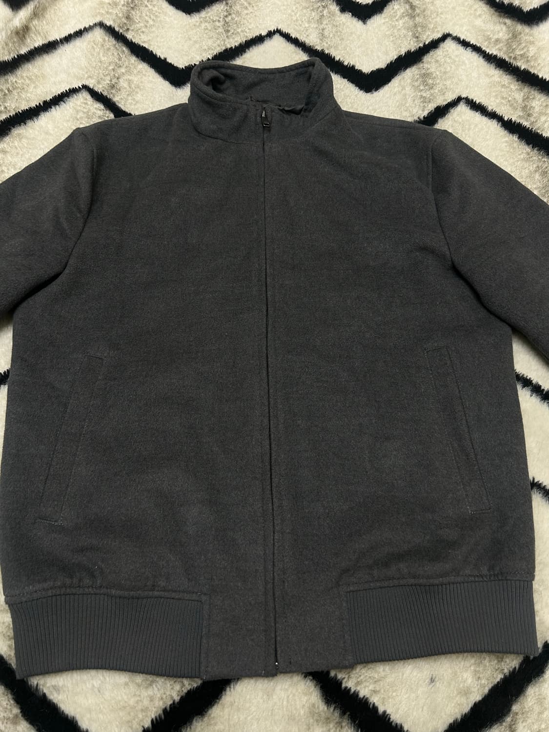 [한국XL]ZARA 울 블렌드 모직 블루종/짙은그레이 상품이미지3