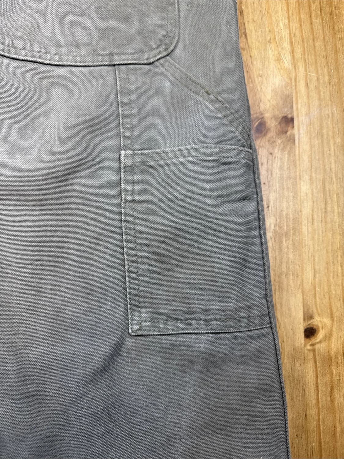 칼하트 플란넬 라인드 워시드 덕 카펜터 팬츠 모스 그린 릴렉스드 핏 상품이미지8