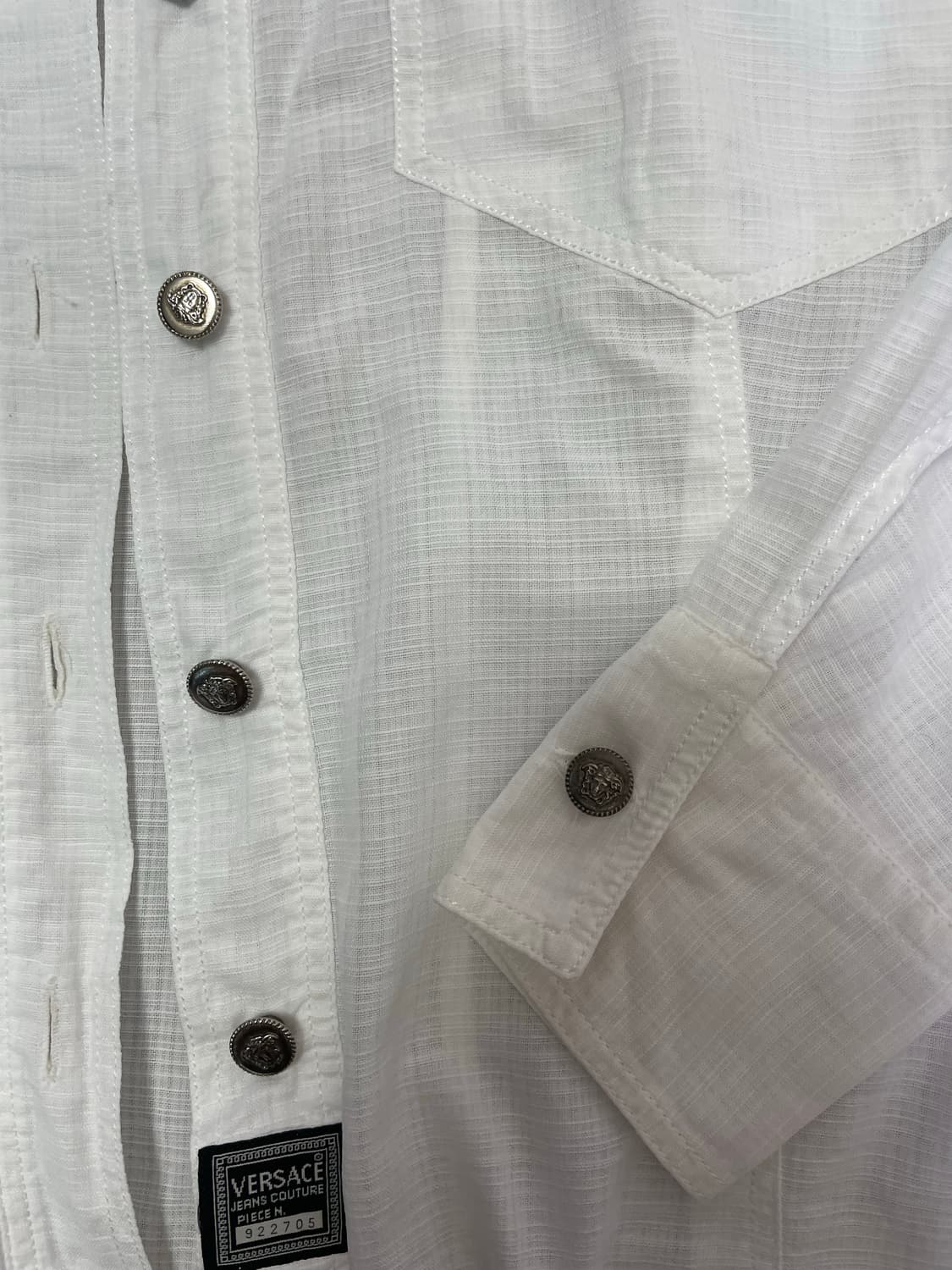 베르사체 화이트 시스루 셔츠 상품이미지5
