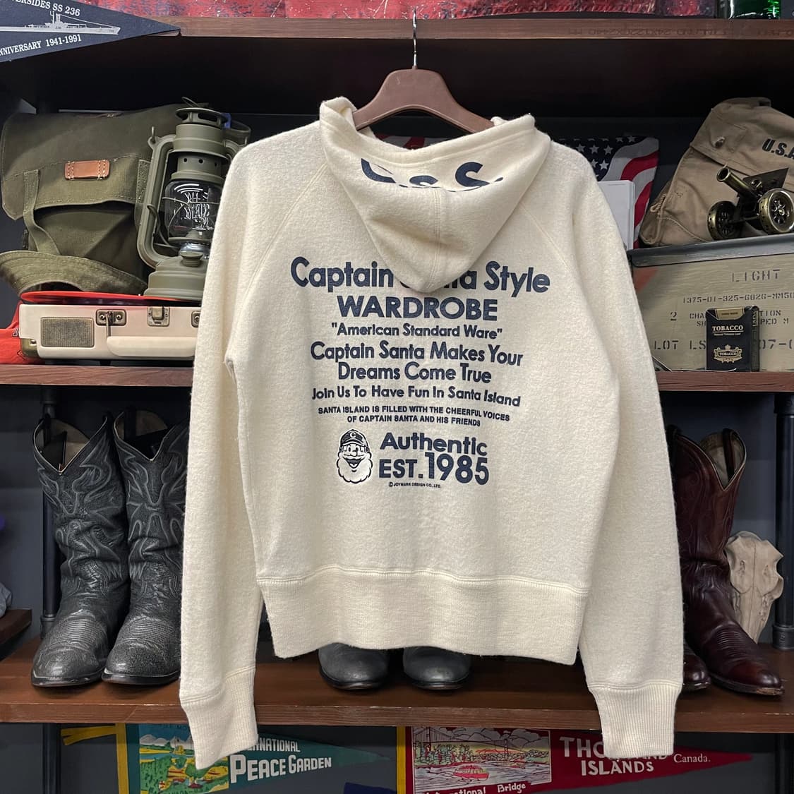캡틴 산타 프린팅 스펠 아웃 아메리칸 스탠다드 후드 집업 N406 상품이미지2