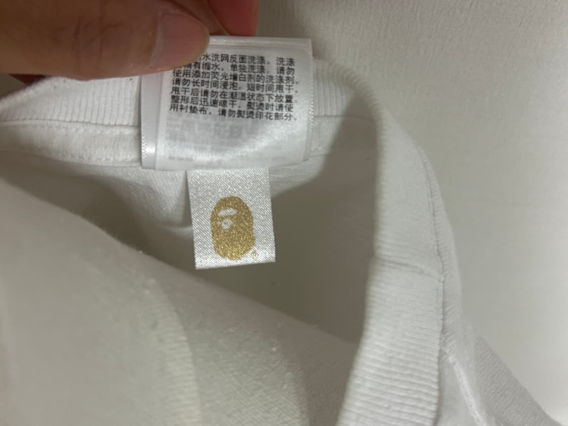 베이프 컬리지 모노그램 베이비 마일로 티셔츠 화이트 블랙 상품이미지7