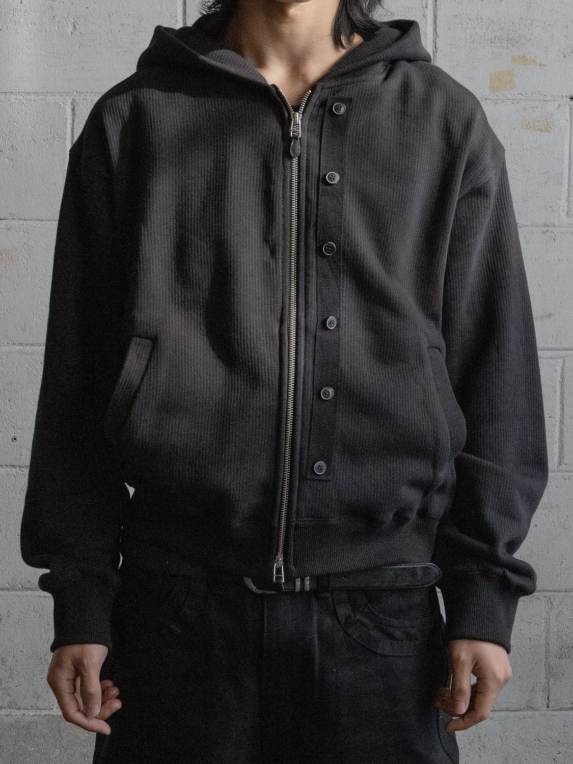 포그서비스 밀리터리 버튼 후드집업 상품이미지1