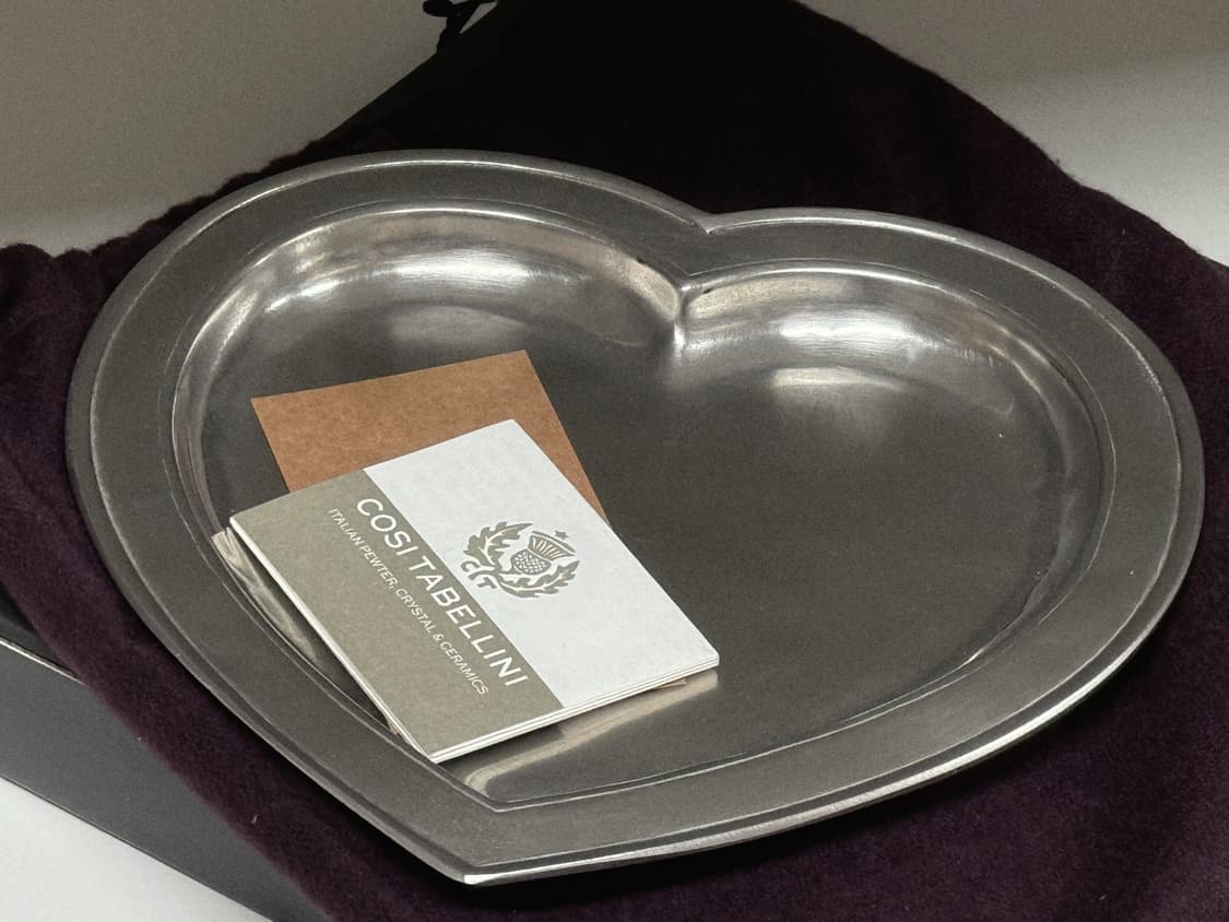 미사용 / 코지타벨리니 하트 트레이 퓨터 쿠오레 접시 상품이미지7