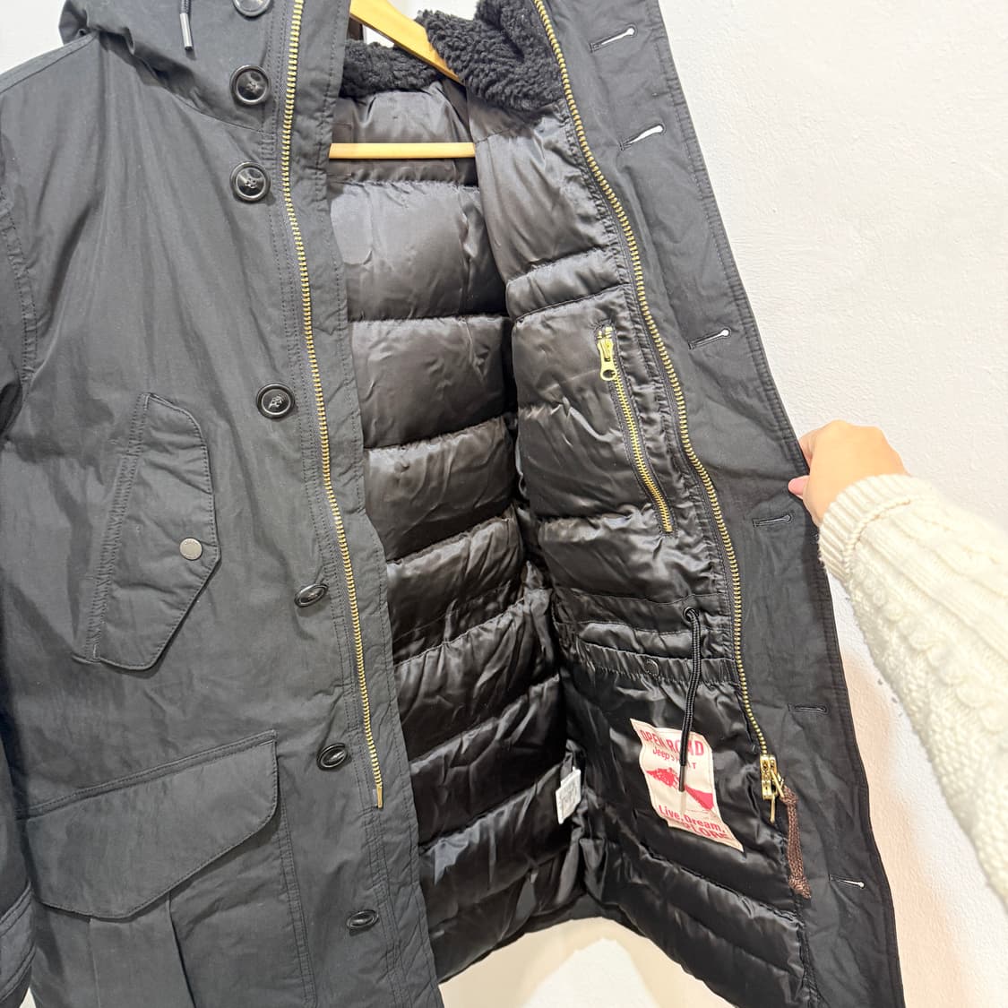 (S)지프 jeep 오리털패딩 덕다운 블랙야상 야상패딩 4028 상품이미지4