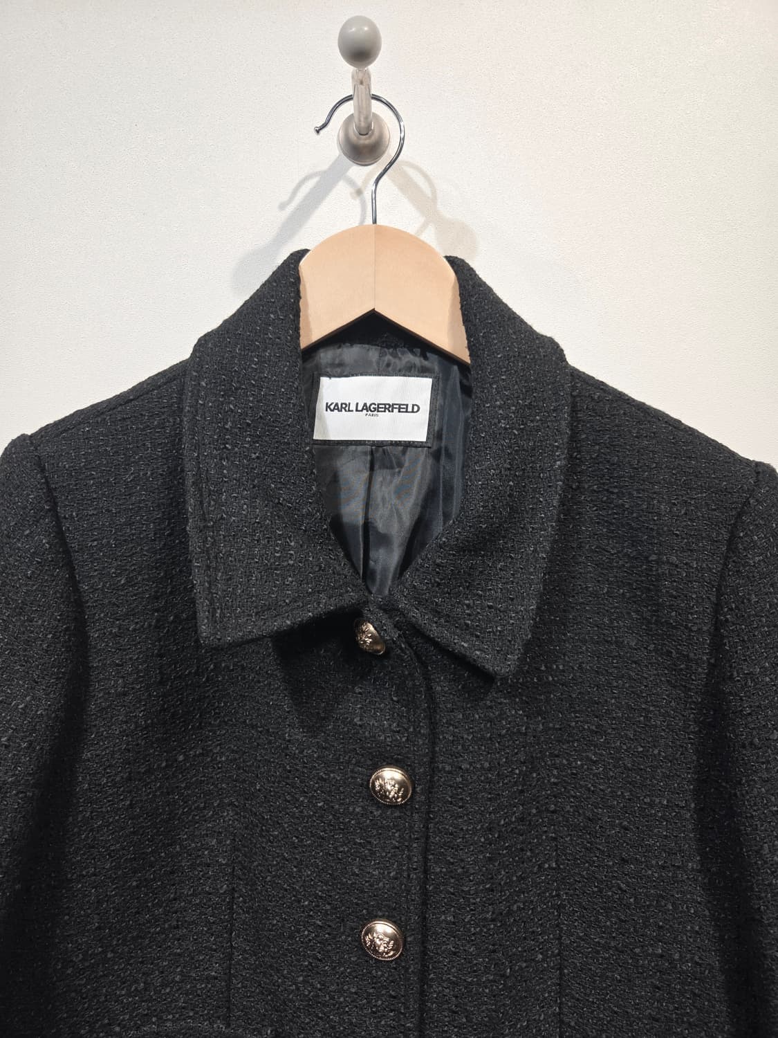 KARL LAGERFELD 칼 라거펠트 블랙 트위드 크롭 자켓 상품이미지3