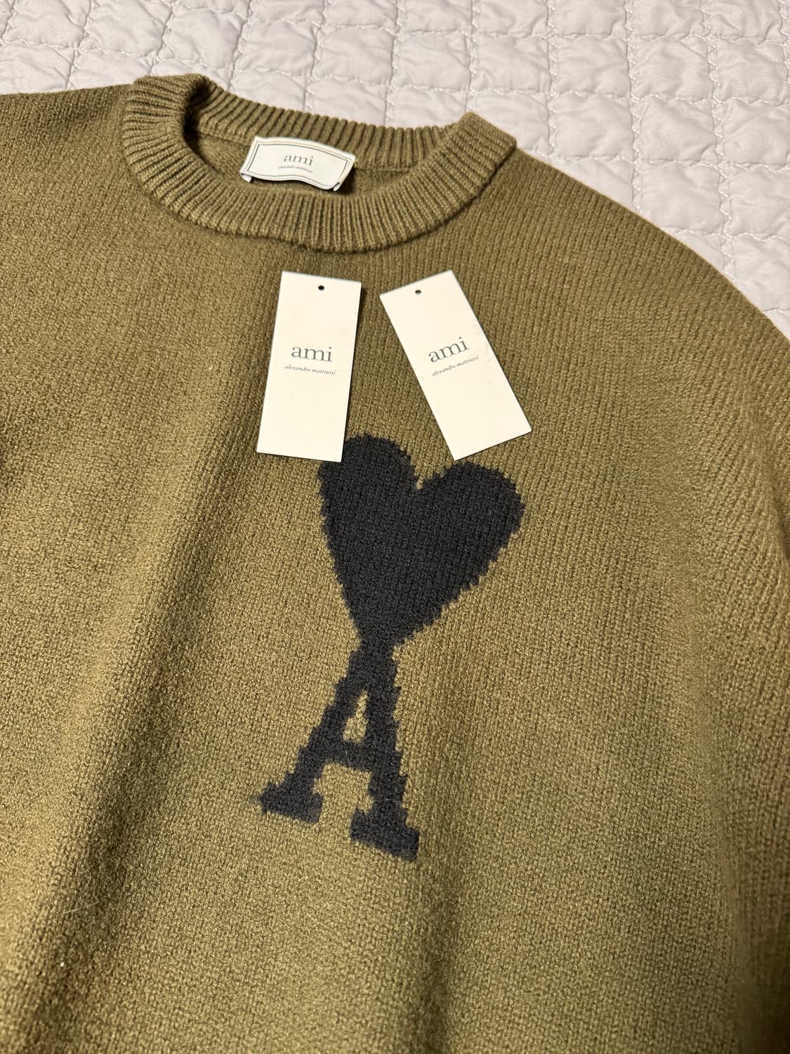 아미 인타르시아 니트 올리브 카키 M 상품이미지3