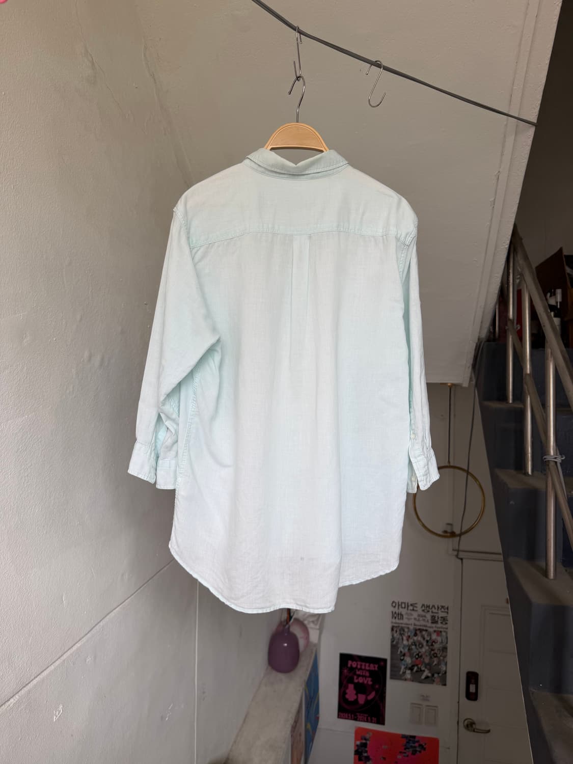 쿨민트 9부 리넨 셔츠 상품이미지5