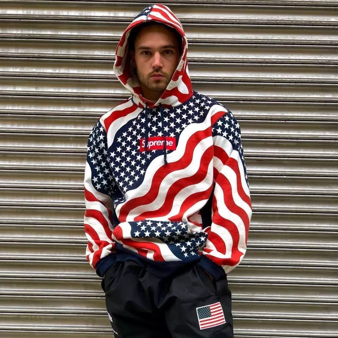 Fw14 슈프림 American Flag 박스로고 후드티 상품이미지10