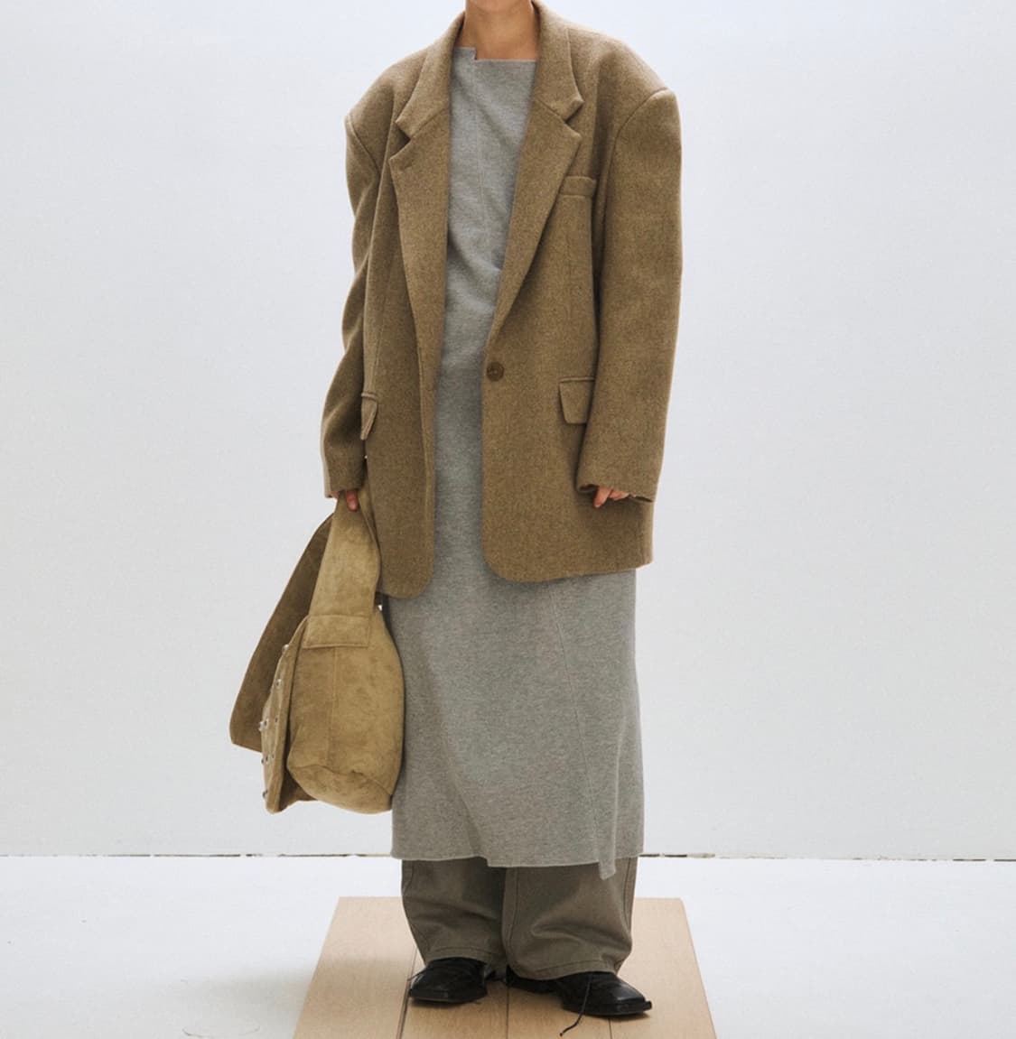 OVERFIT WOOL JACKET - BEIGE 상품이미지1