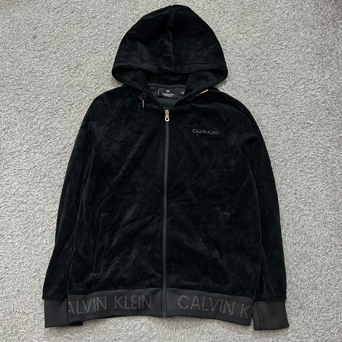[우먼105] 캘빈클라인 벨벳 후드집업 상품이미지2
