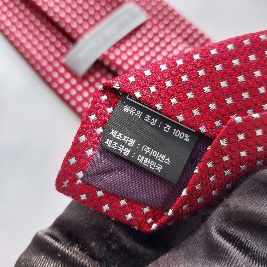 니나리치 실크 레드 자카드 패턴 넥타이 9.1cm A+등급 K2228 상품이미지10