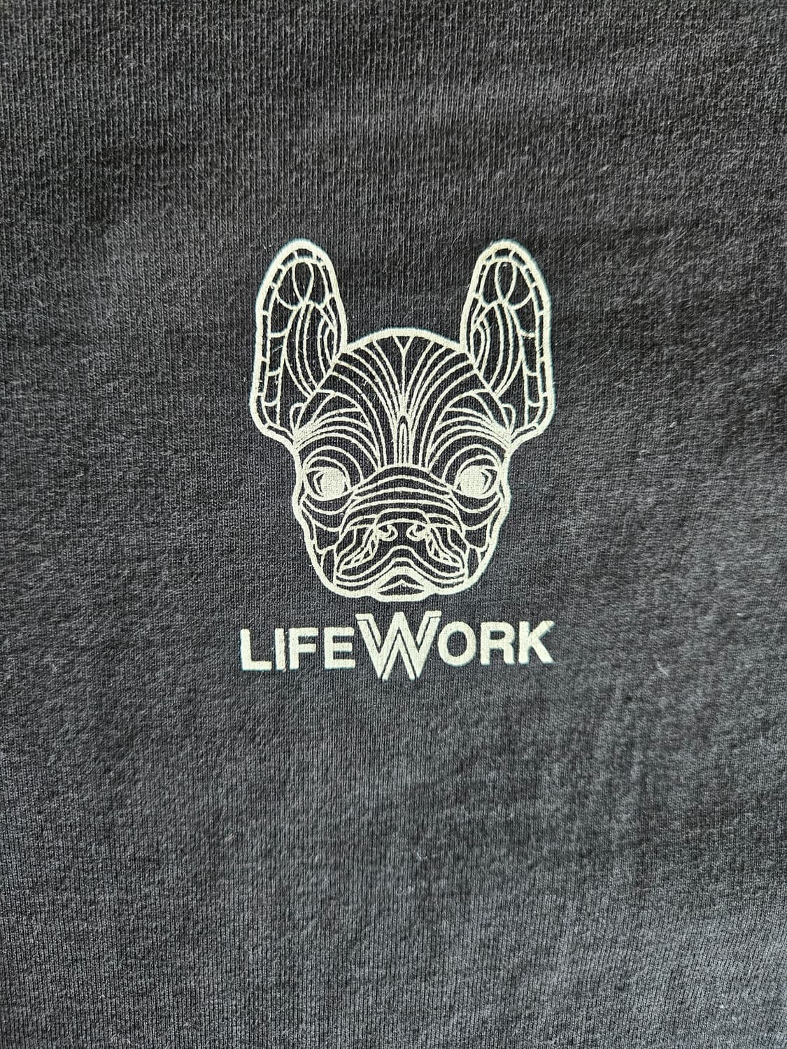 라이프워크 강아지 로고 반팔 티셔츠 흰색, 검은색 L 상품이미지2