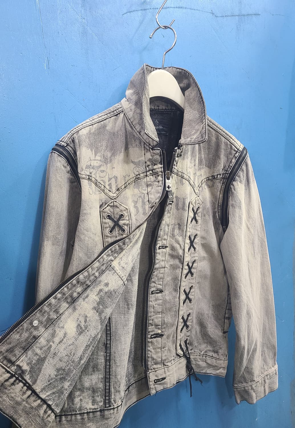 희귀템 일본 그런지펑크 버닝쇼 데님자켓 상품이미지1