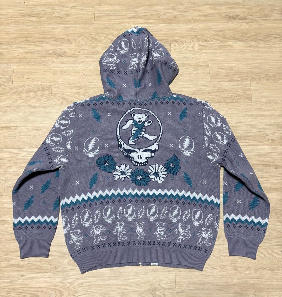 디스이즈네버댓X그레이트풀데드 니트 집업 라벤더 상품이미지5