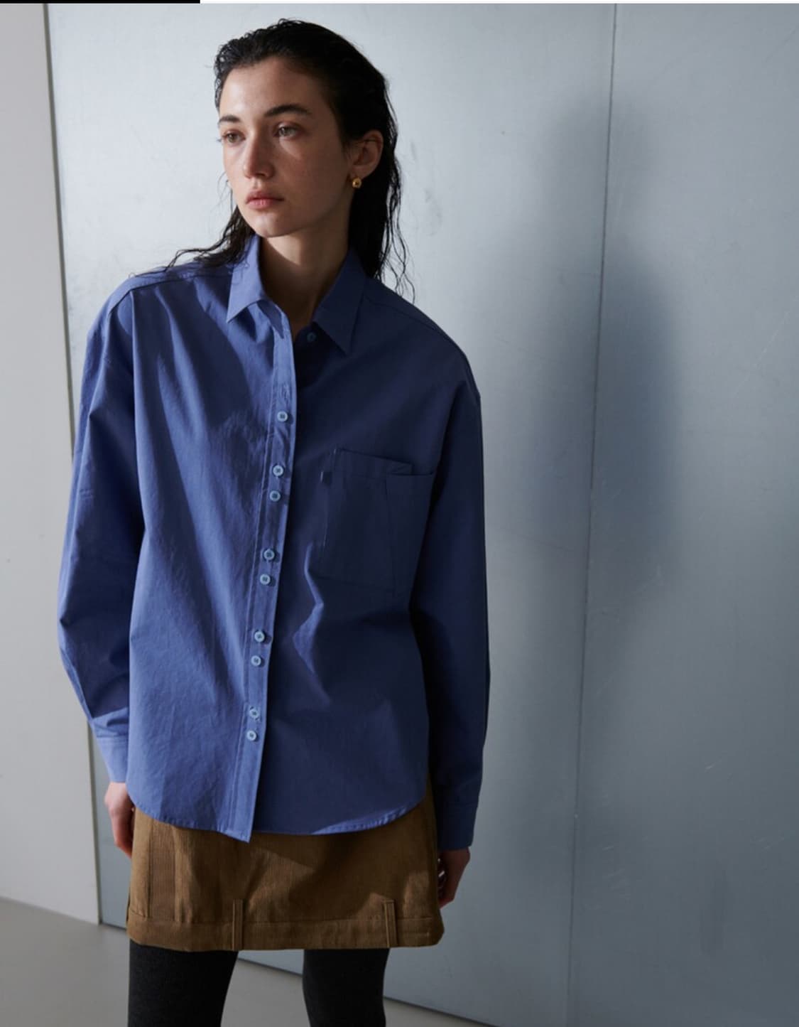 오데스 Ordes 더블 버튼 셔츠 블루 상품이미지2