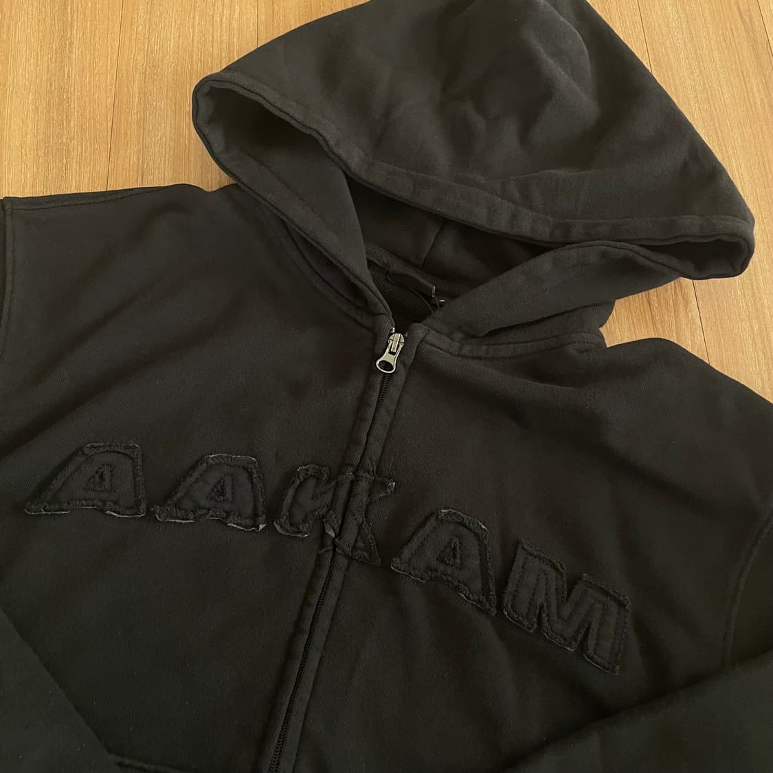 아캄 워시드 로고 후드집업 블랙 Washed Logo Zip-Up  상품이미지2