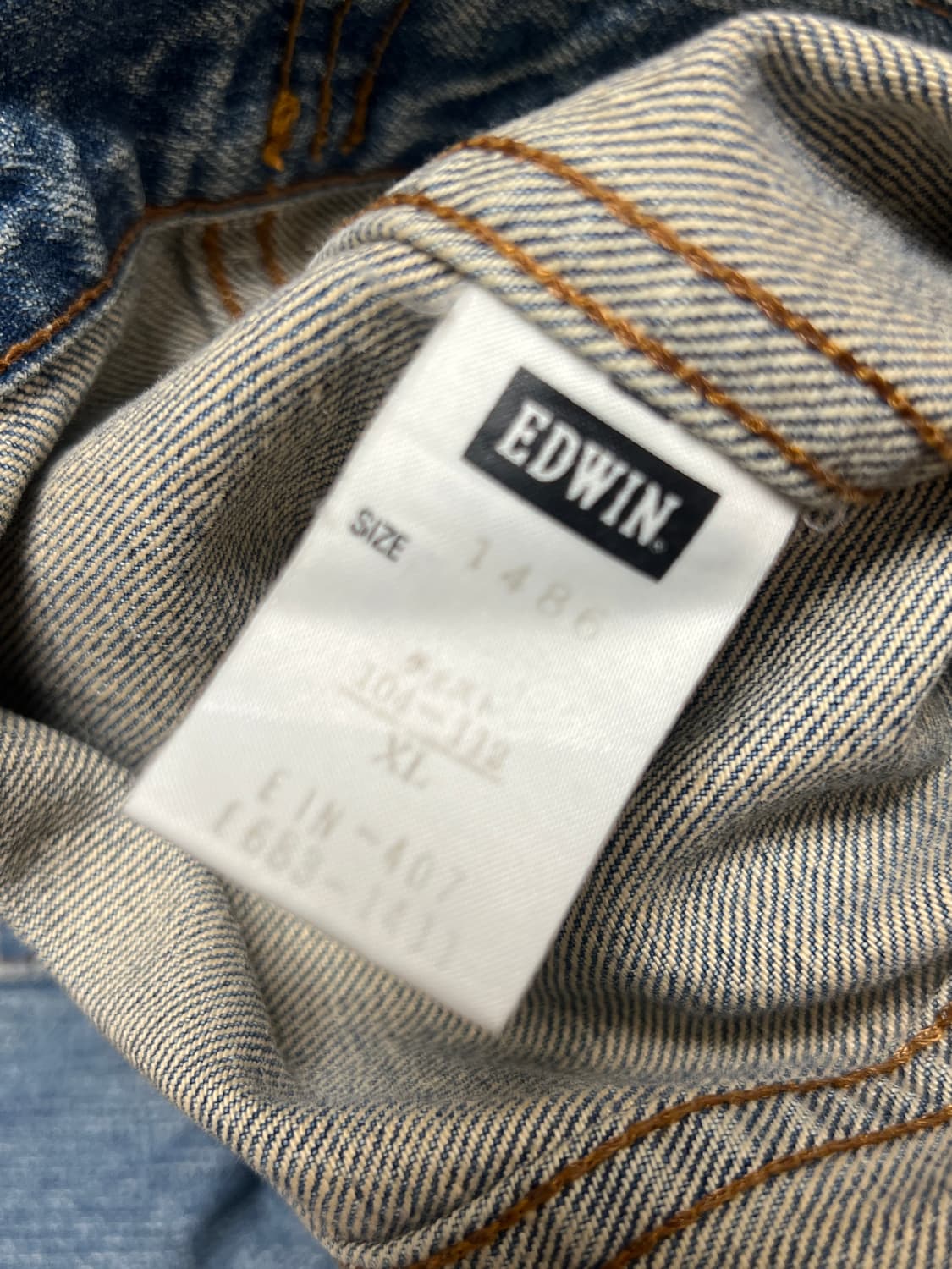 [XL] 에드윈 차이나 카라 연청 데님 자켓 상품이미지6